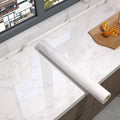 White Gray Glossy Marble Contact Paper for Easy Home Refurbishment
