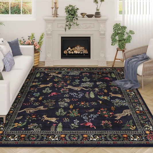 Living Room Rug 5x7 Machine Washable Boho Area Rug for Home