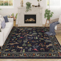 Rugcomf 6x9 Machine Washable Living Room Rug - Soft Low Pile Floral