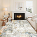 8x10 Area Rugs Machine Washable Area Rug - Soft, Non-Slip Low Pile