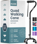 PELEGON Quad Cane with Large 4-Pronged Base - Extra Stability
