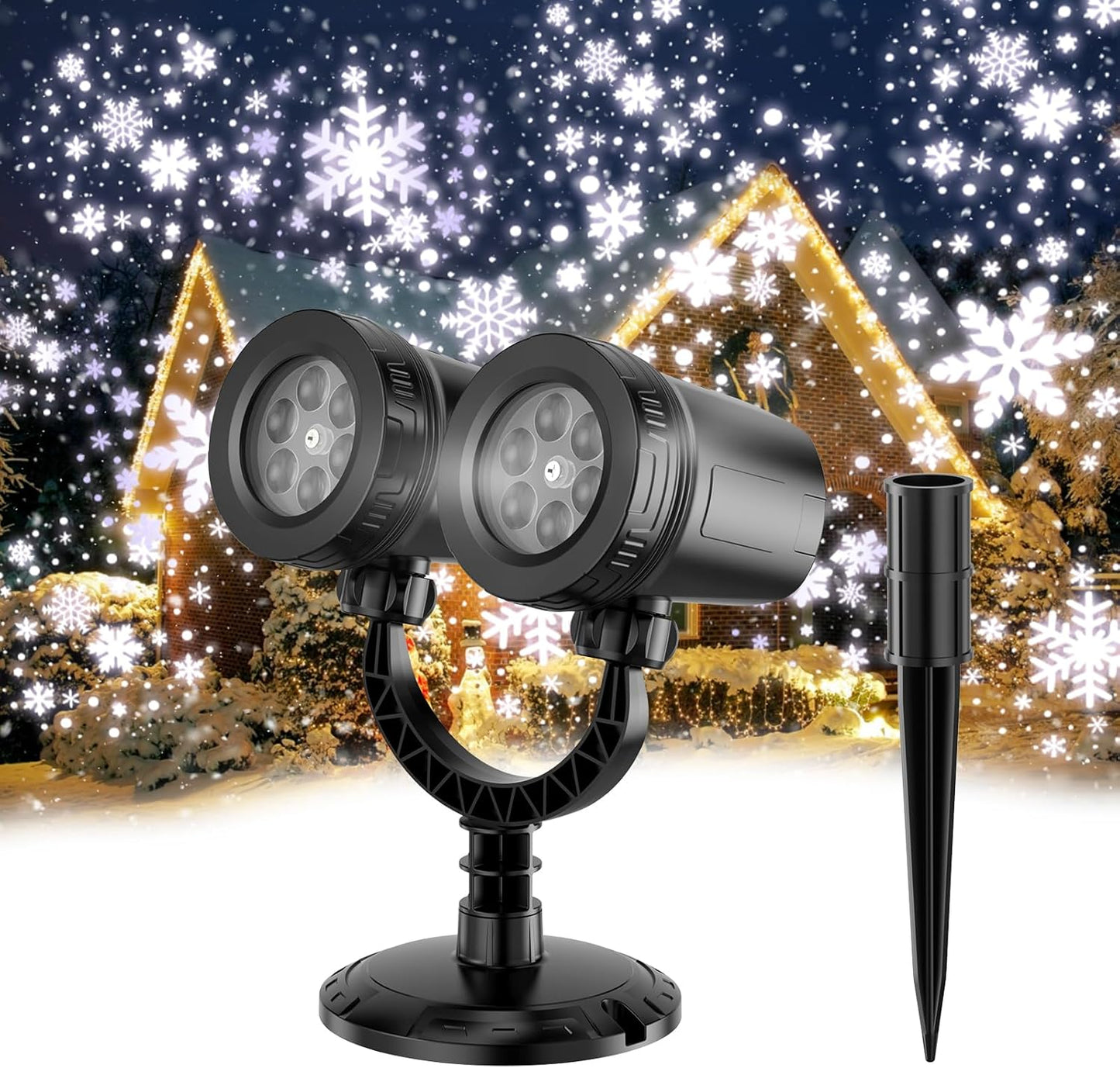 2024 Double Head Christmas Projector - Brilliant Outdoor Display!