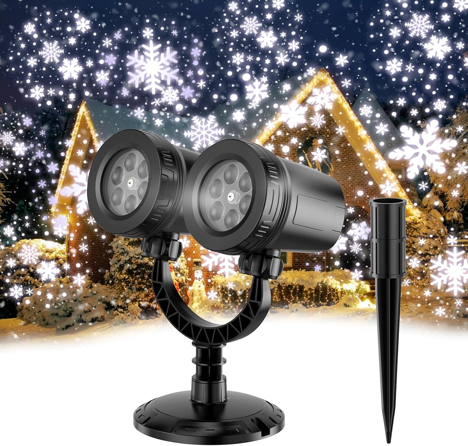 2024 Double Head Christmas Projector - Brilliant Outdoor Display!