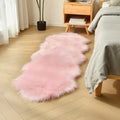 Pink Faux Sheepskin Runner Rugs for Cozy Home Decor