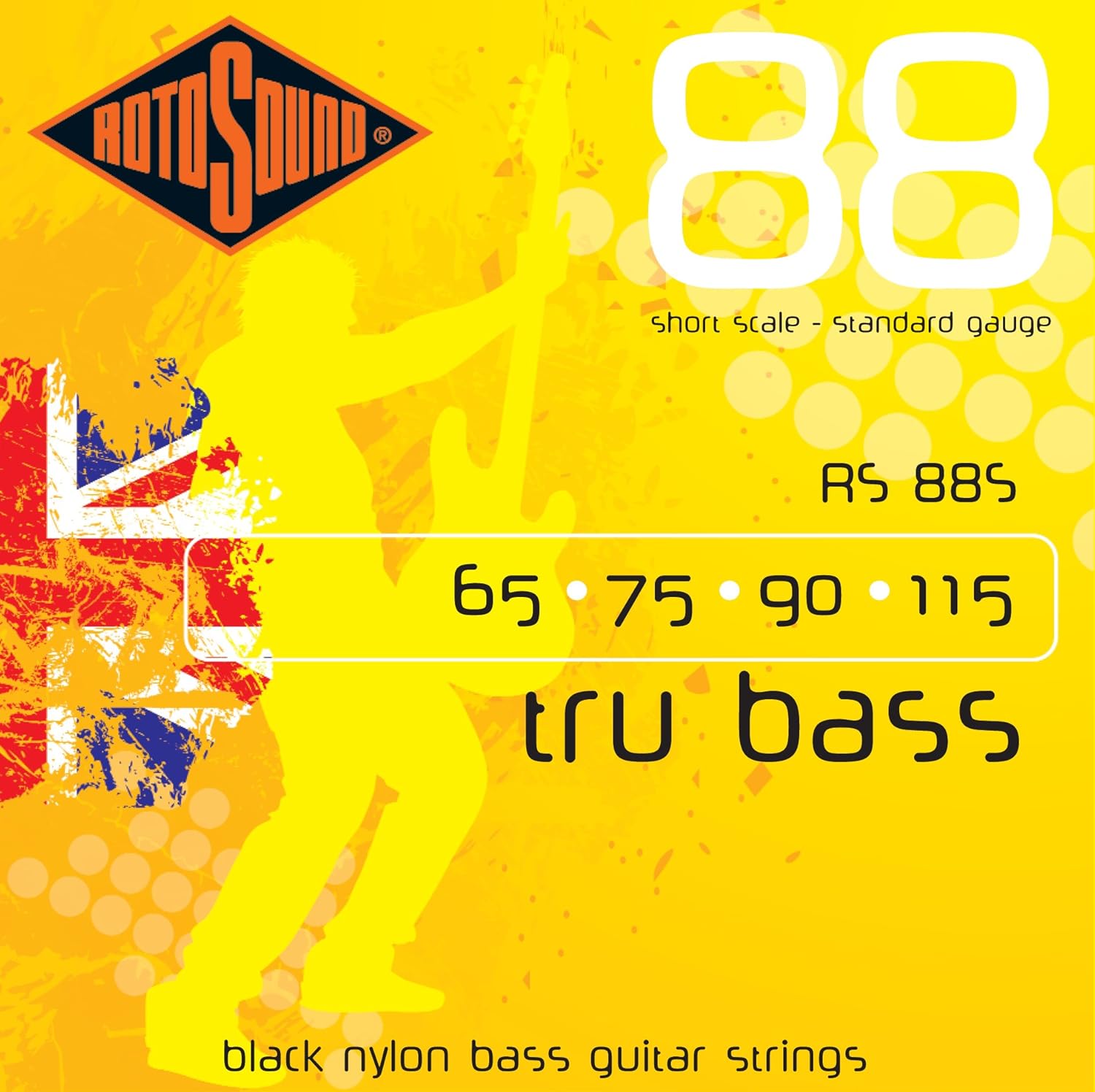 Rotosound RS88S Black Nylon Flatwound Short Bass Guitar Strings