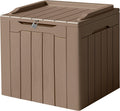31 Gallon Waterproof Resin Deck Box Light Brown - Lockable Outdoor