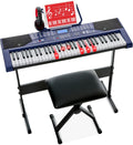 61-Key Beginners Electronic Keyboard Piano Set - Lighted Keys & Stand