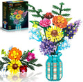 Flowers Bouquet Building Set for Adults - 14 Wildflowers Build Kit