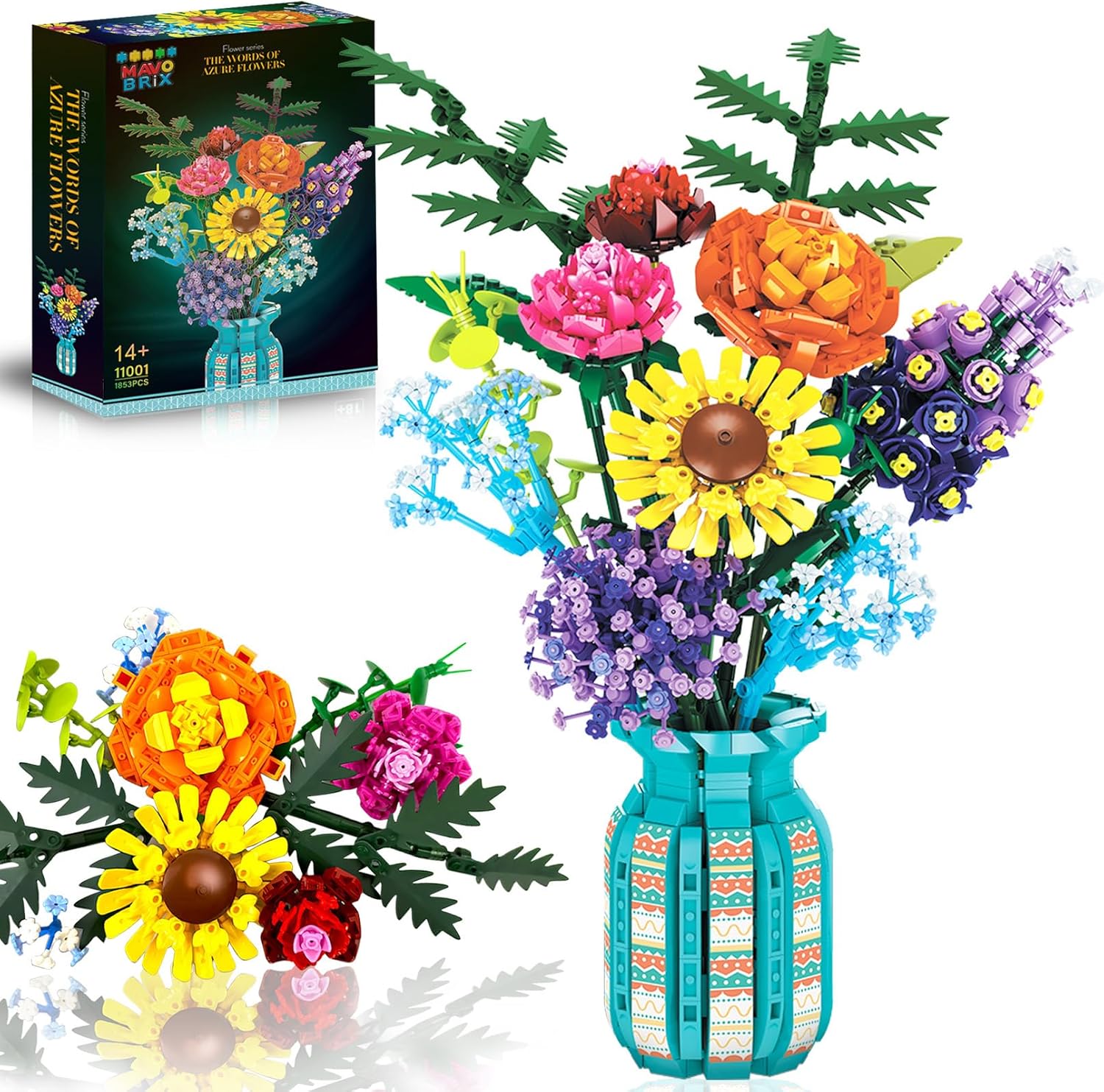 Flowers Bouquet Building Set for Adults - Wildflowers Icon Kit