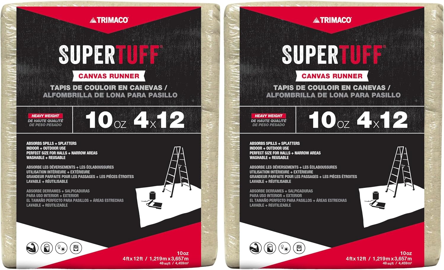 Trimaco SuperTuff Drop Cloth 4ft x 12ft for Versatile Use
