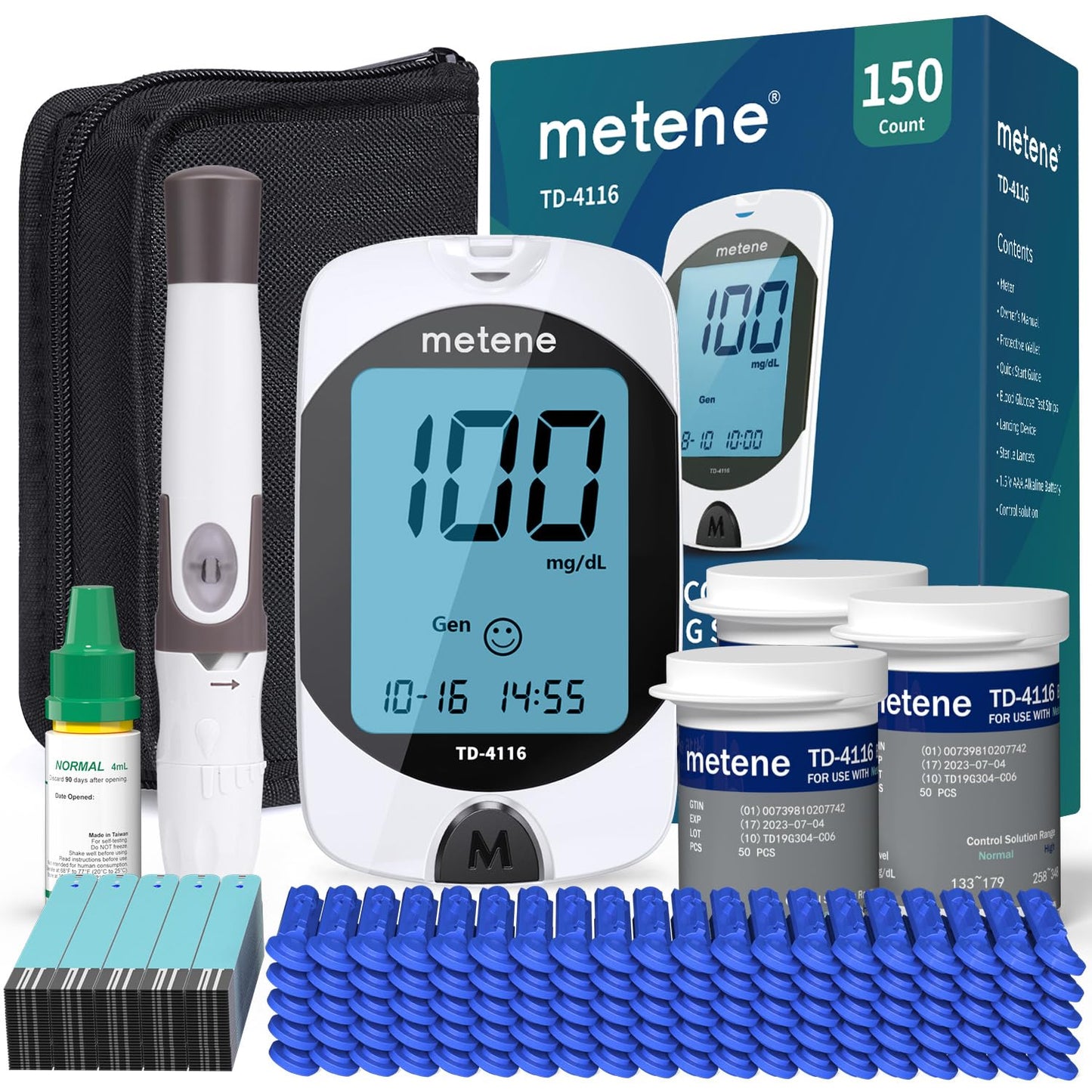 Metene TD-4116 Blood Glucose Monitor Kit for Accurate Testing