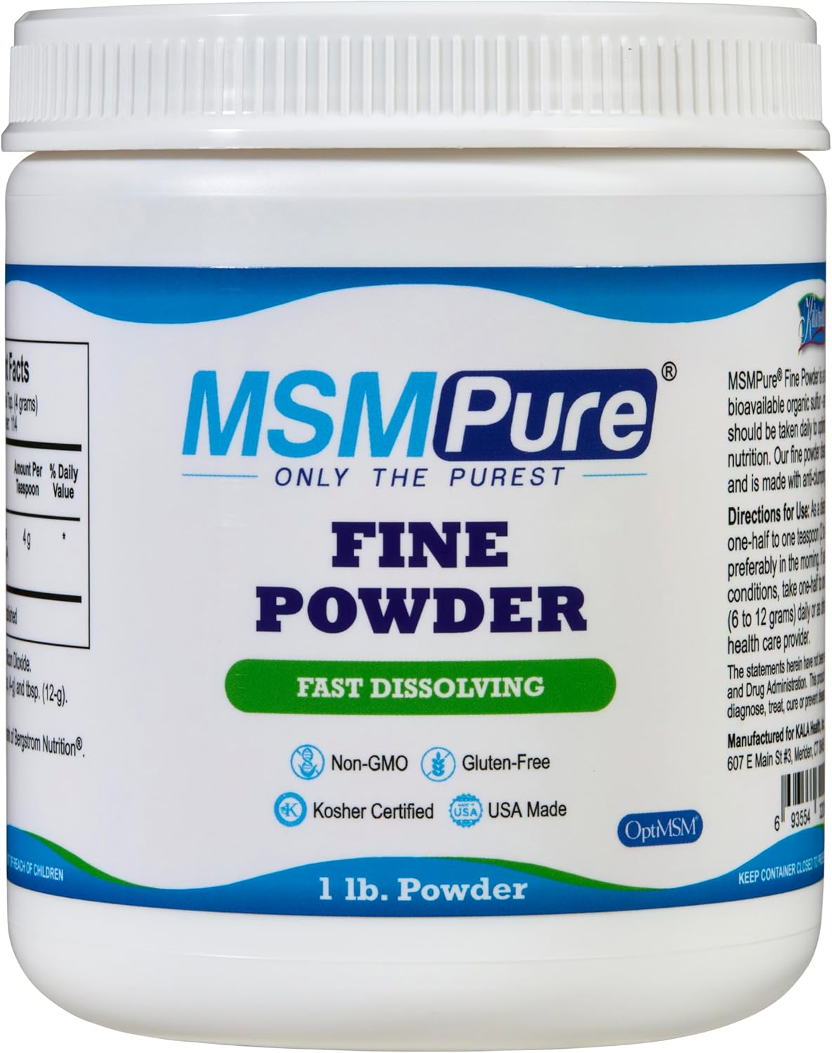 MSMPure Fast Dissolving MSM Powder for Joint and Skin Health
