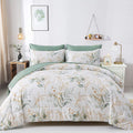 WONGS BEDDING 7 Pieces Floral Bed in a Bag King - Reversible Botanical