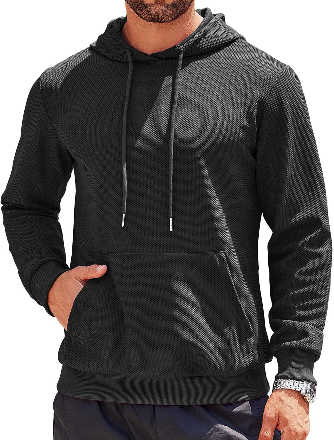 COOFANDY Waffle Knit Hoodies: Comfy & Stylish