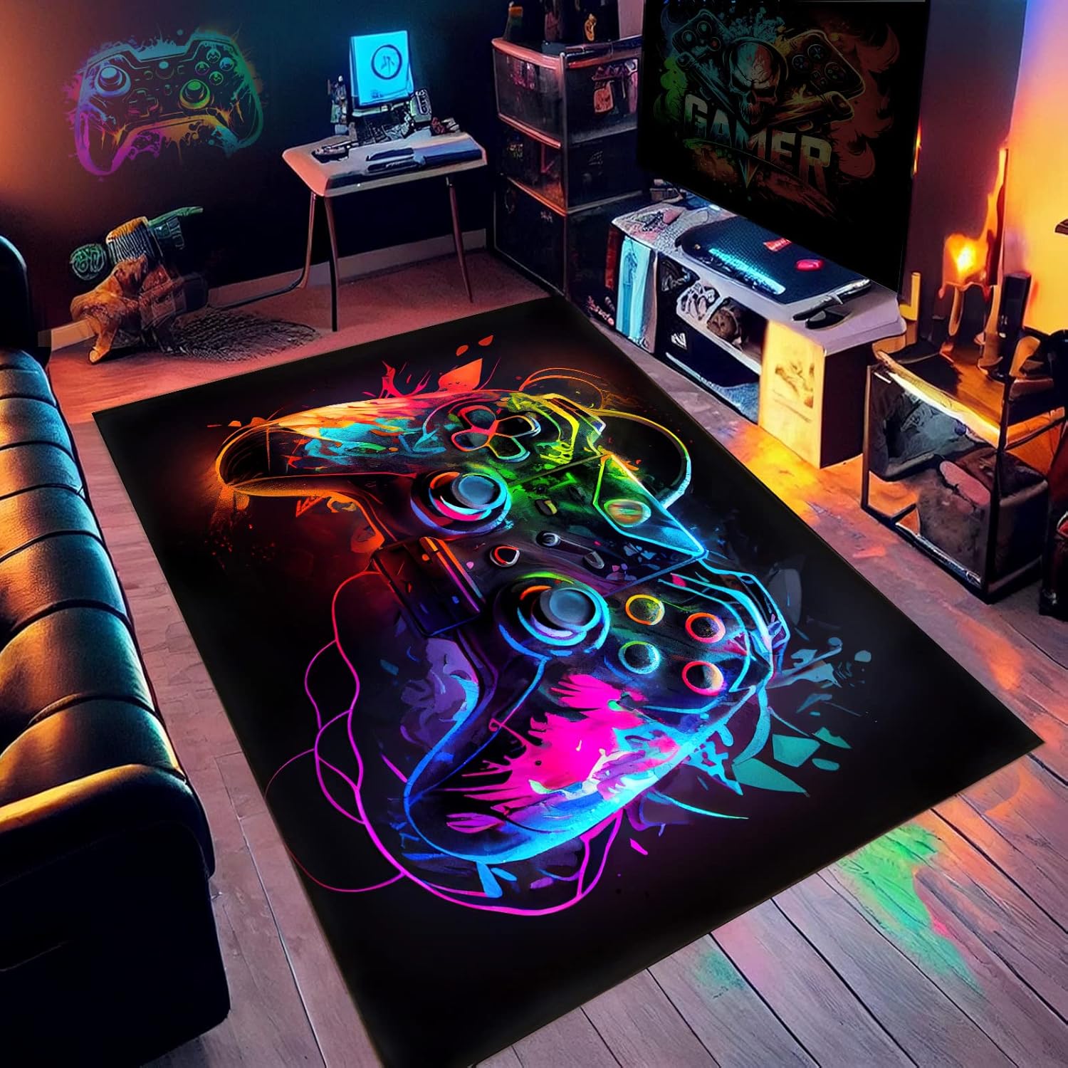 NEBOTON Game Controller Theme Rug 36x24in