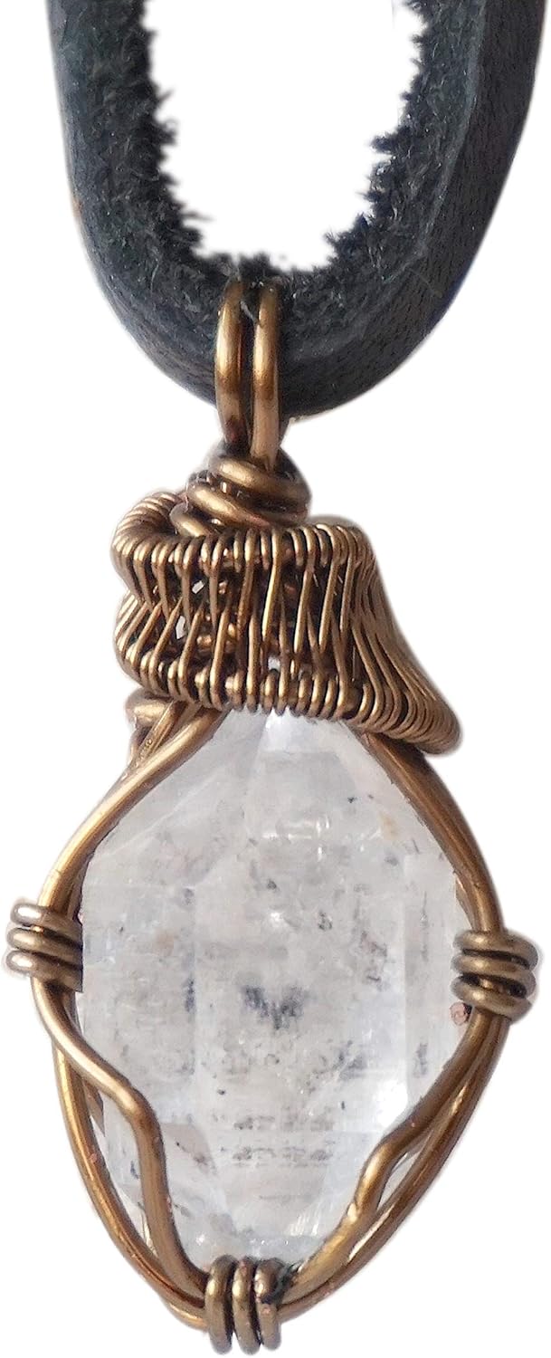 Men's Birthstone Crystal Necklace - Unique Antique Bronze Design
