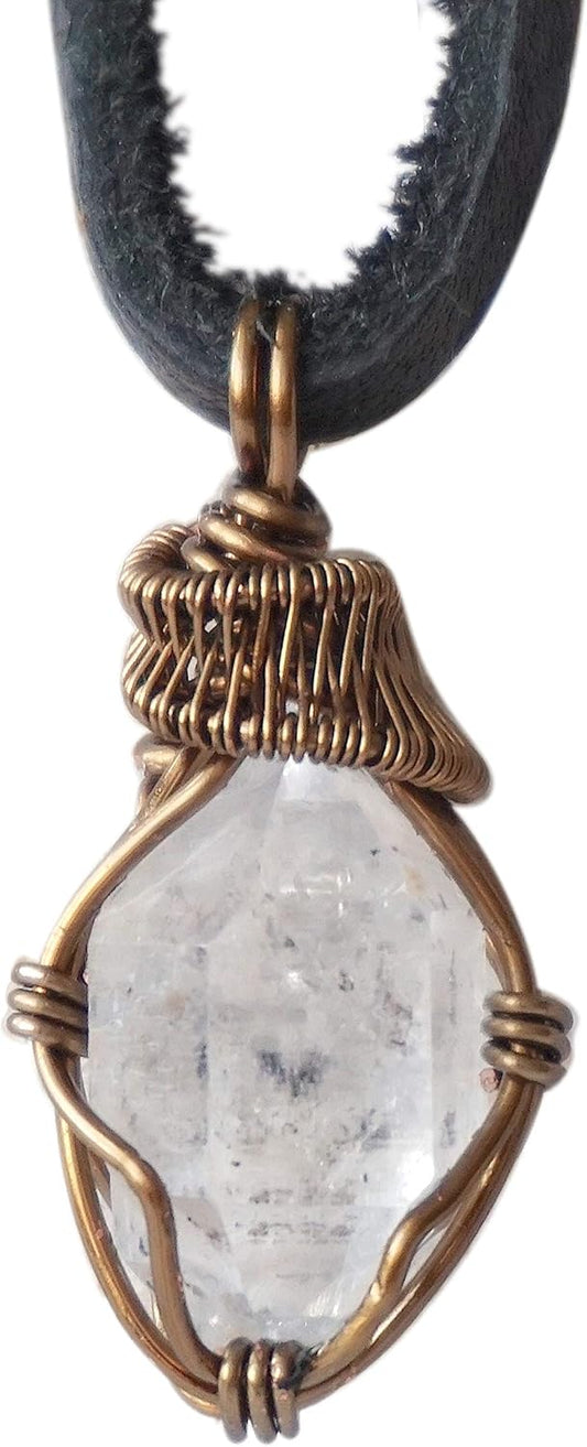 Men's Birthstone Crystal Necklace - Unique Antique Bronze Design