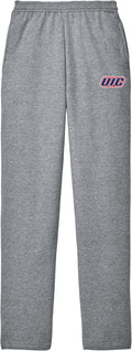 College Fleece Sweatpants, Unisex UIC Flames - Lightweight Fleece