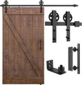 SMARTSTANDARD 7ft Sliding Barn Door Hardware Kit Black - Heavy Duty