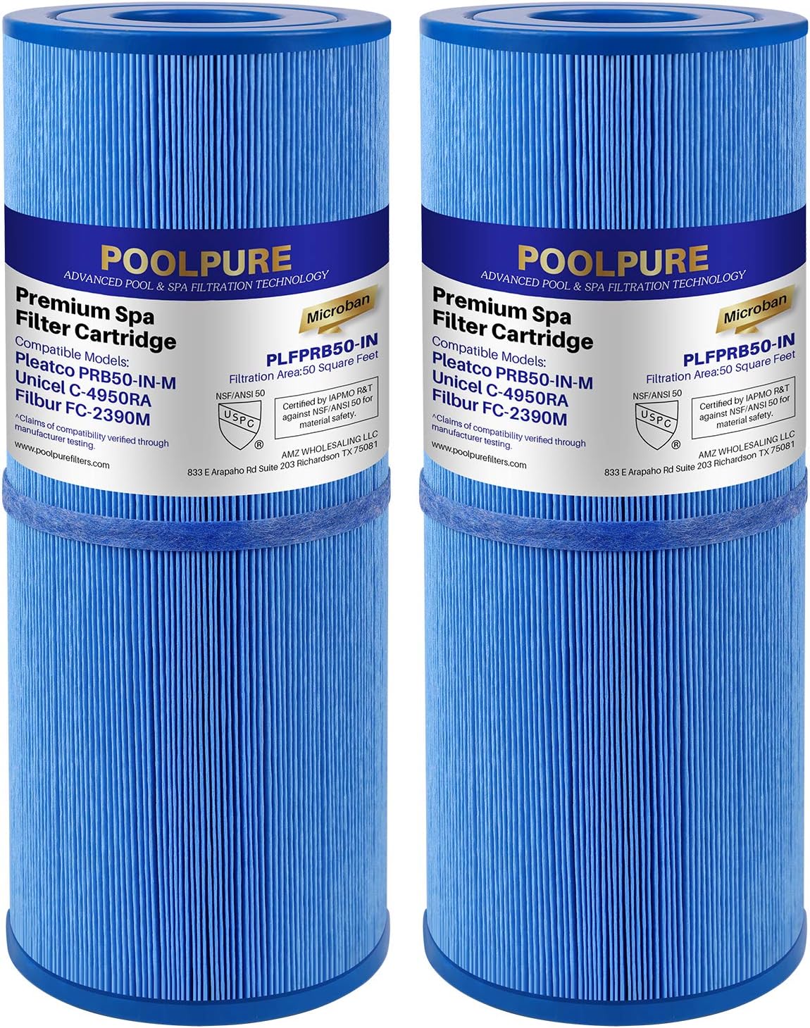 POOLPURE Antimicrobial Spa Filter Replacement for Hot Tubs