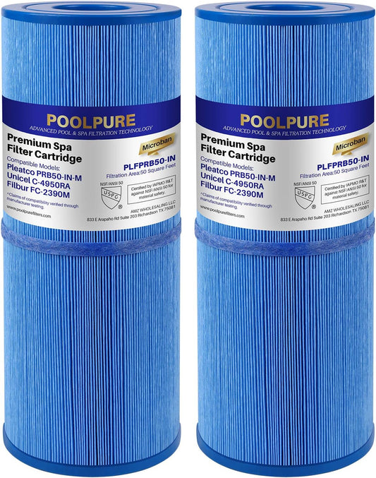POOLPURE Antimicrobial Spa Filter Replacement for Hot Tubs
