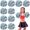 Cheerleading Pom Poms 12pcs Silver Bulk - Team Practice Pack