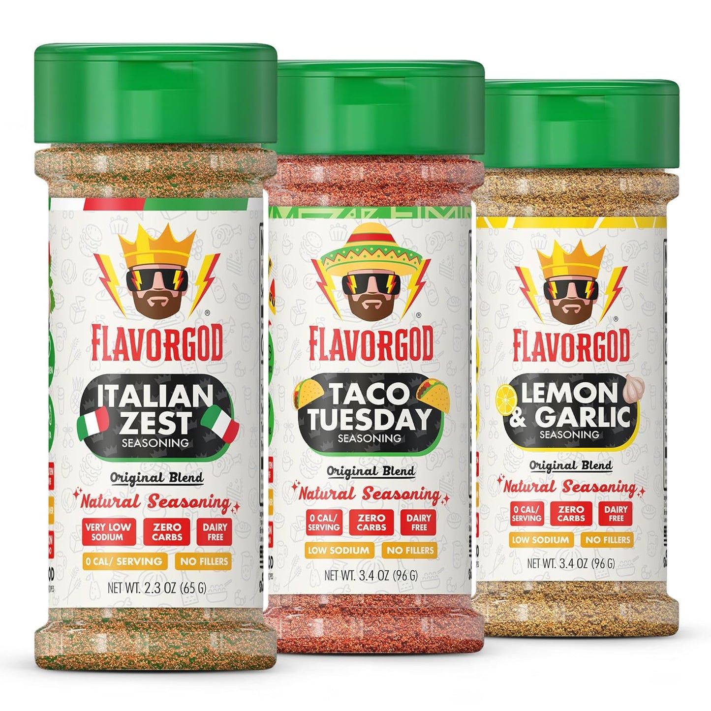 Vegan Lovers Combo Pack of 3 - Flavor God Seasonings Set