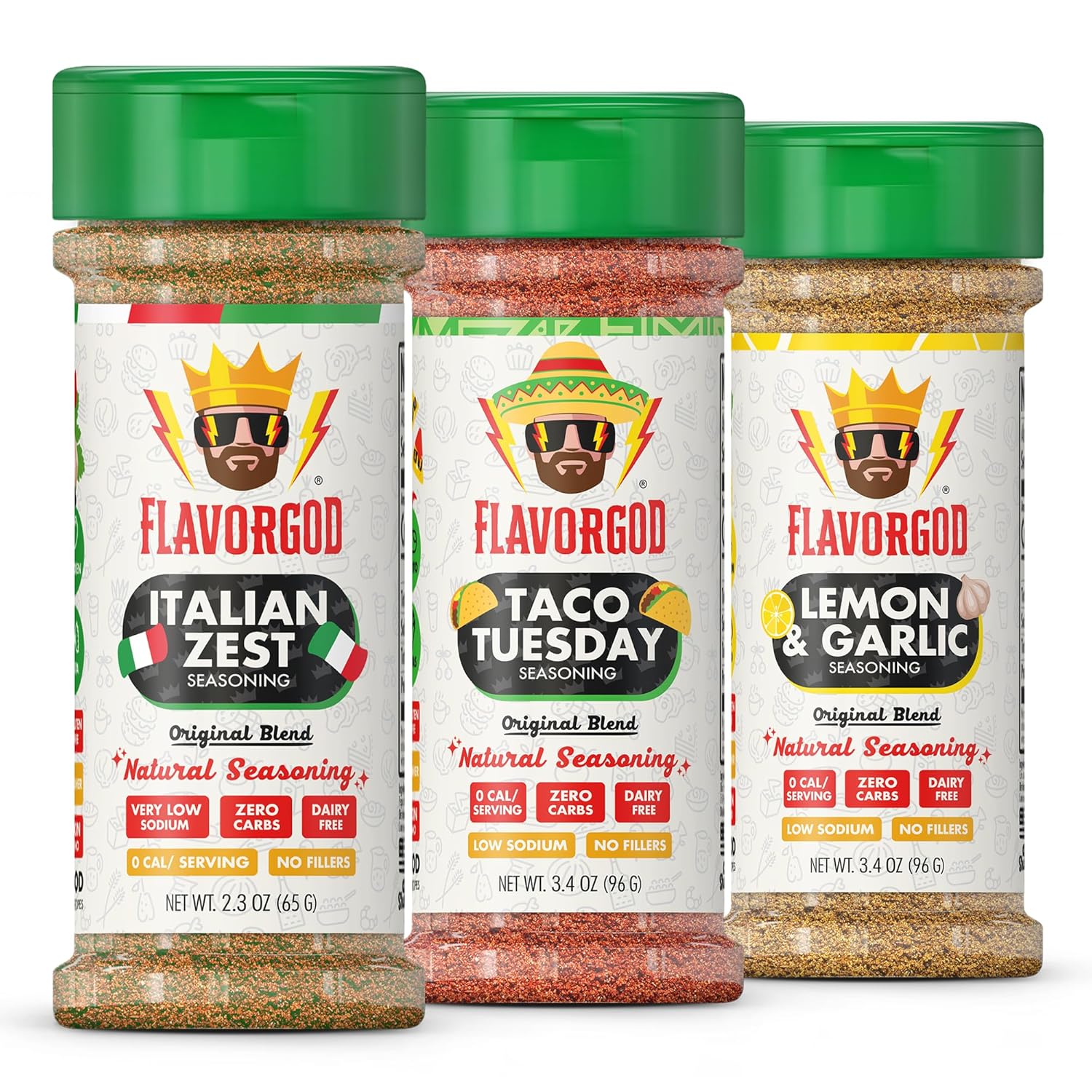 Vegan Lovers Combo Pack of 3 - Flavor God Seasonings Set