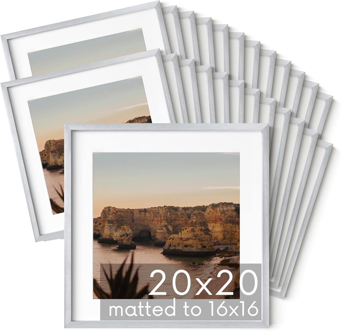 20x20 Silver Metal Picture Frames for Stylish Home Decor