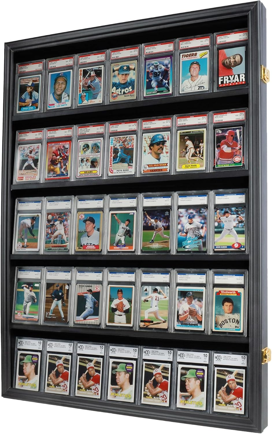 Lockable 35 Graded Sports Card Display Case for All Collectors