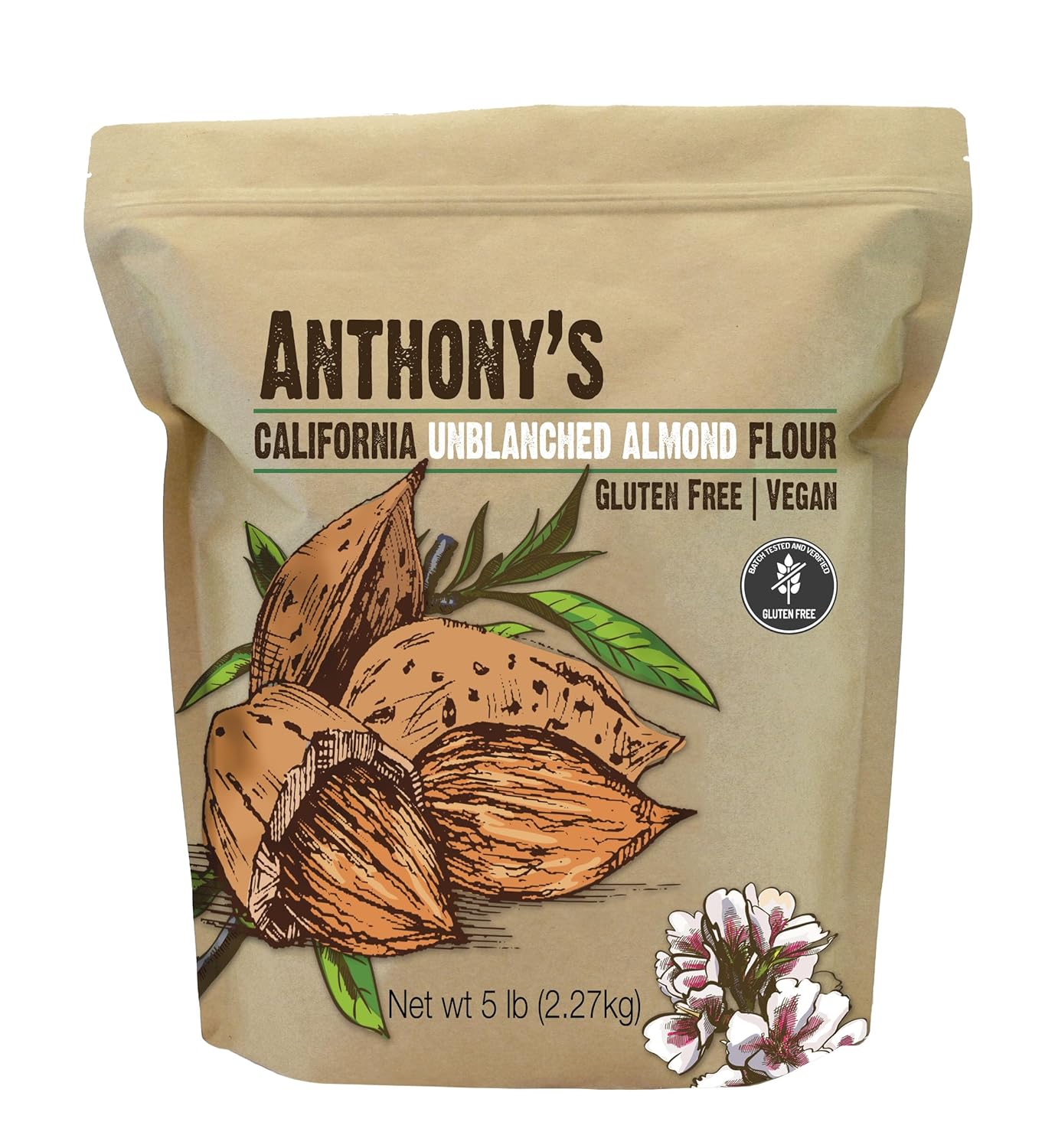 Anthony's Unblanched Almond Meal Flour - Gluten Free & Keto