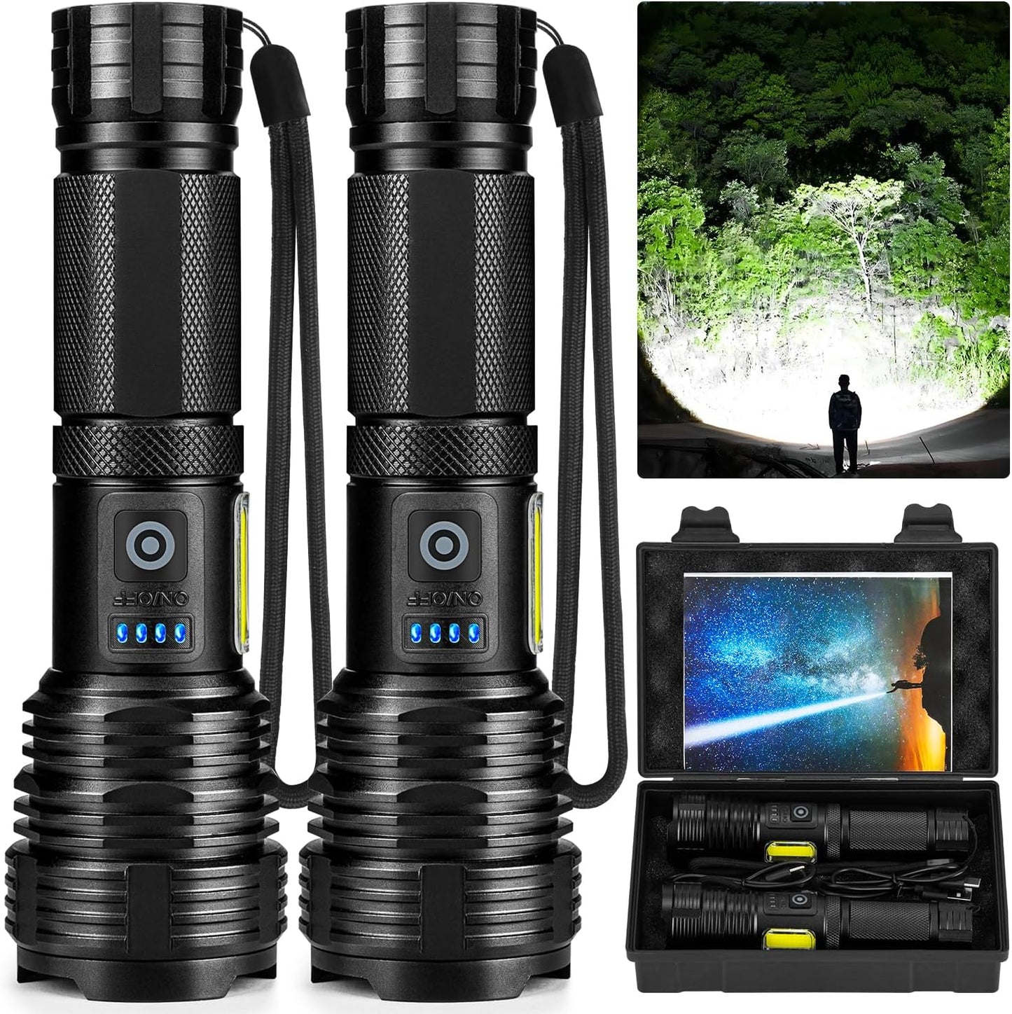 990,000 Lumen Rechargeable Flashlights - Brightest and Waterproof! BERCOL