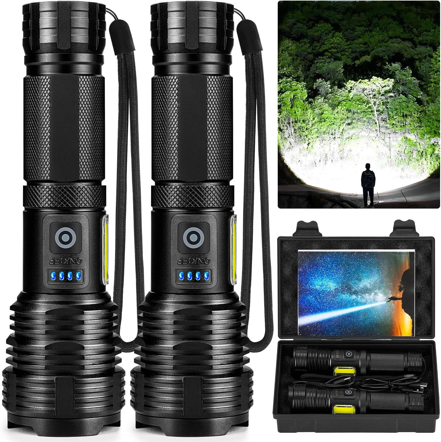 990,000 Lumen Rechargeable Flashlights - Brightest and Waterproof! BERCOL