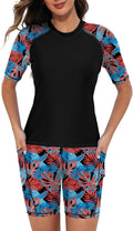 Tournesol Women's Two Piece Rash Guard Swim Set - UPF 50 (Style HMW4)