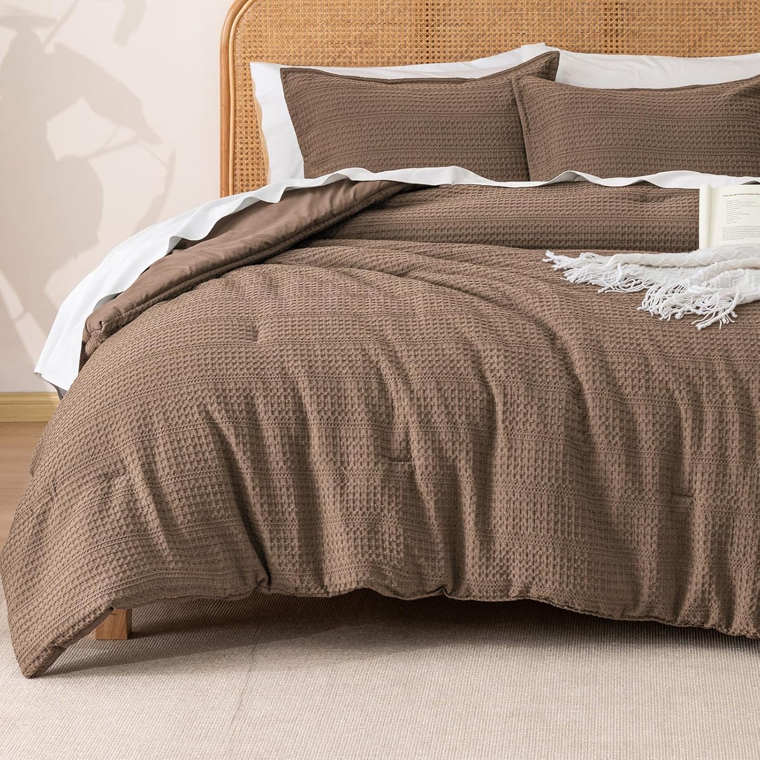 PHF Soft Waffle Comforter Set King Size for All Season Use
