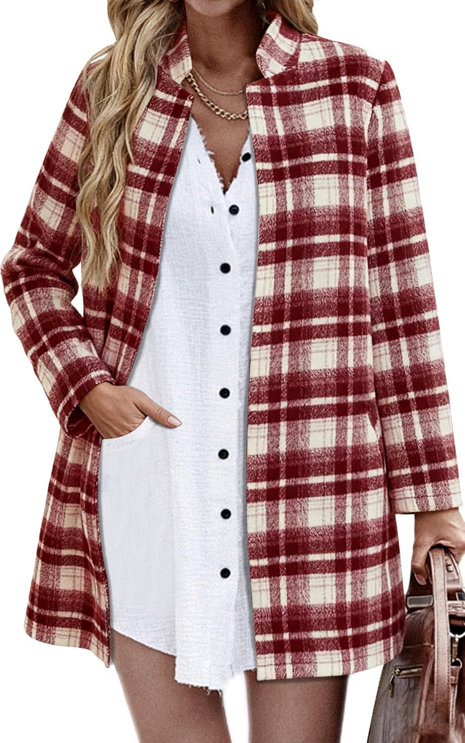 Angashion Womens Coat: Stylish Long Sleeve Open Front Cardigan