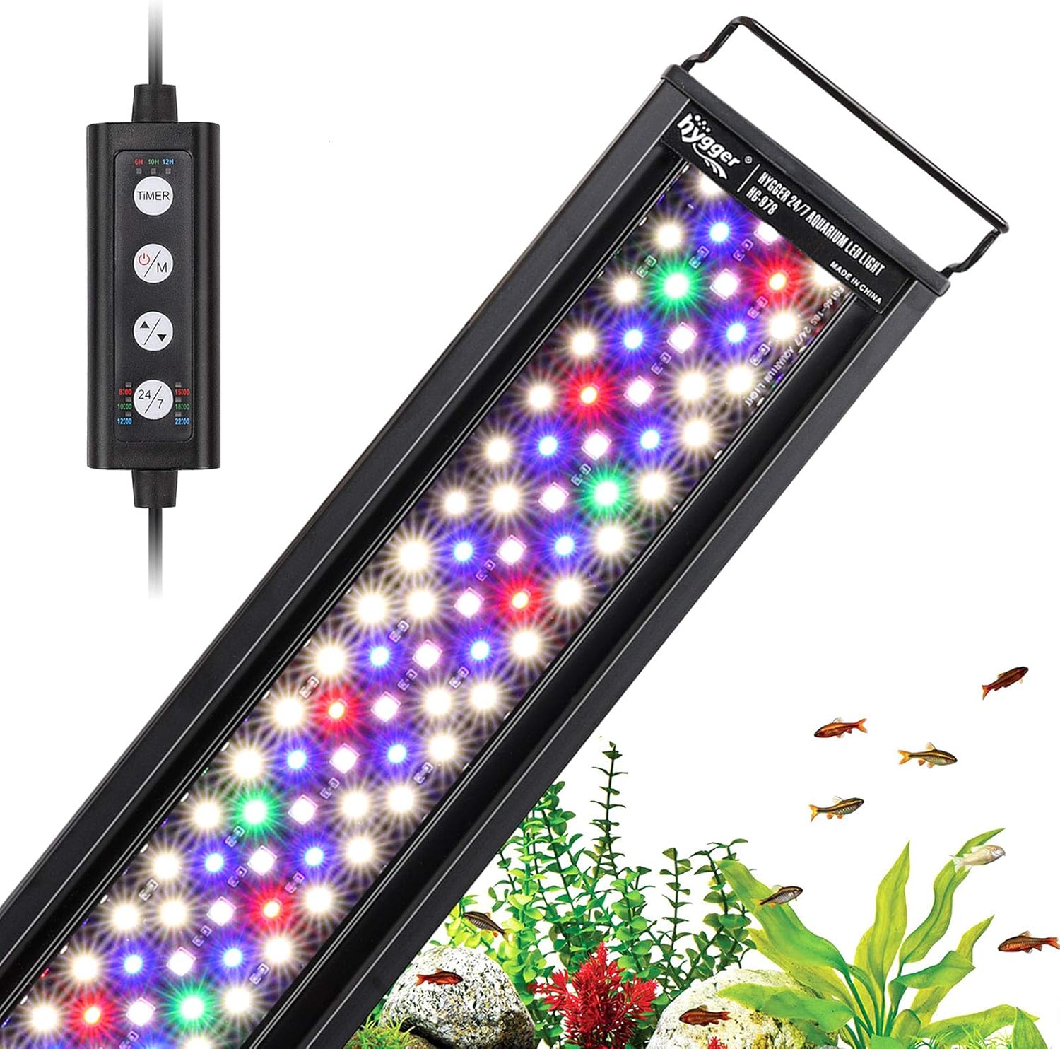 hygger 26W 24/7 Lighting Aquarium LED Light for Fish Tanks