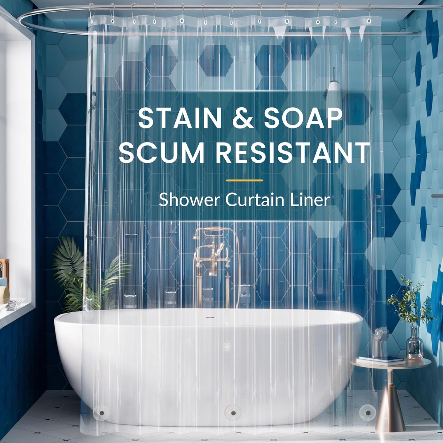 Titanker 72x84 Clear Shower Liner: Waterproof & Lightweight