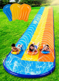 Sloosh Triple Water Slide with 3 BodyBoards - 22.5 ft Ultra Wide Slip
