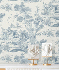 Blue and White Wallpaper 16 in x 393 in Removable Self-Adhesive