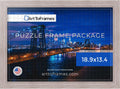 ArtToFrames 18.9x13.4 in Gray Oak Puzzle Frame - Sleek Fit