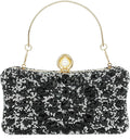 Rhinestone Clutch Purses for Women Evening Wedding Formal - Pearl soft