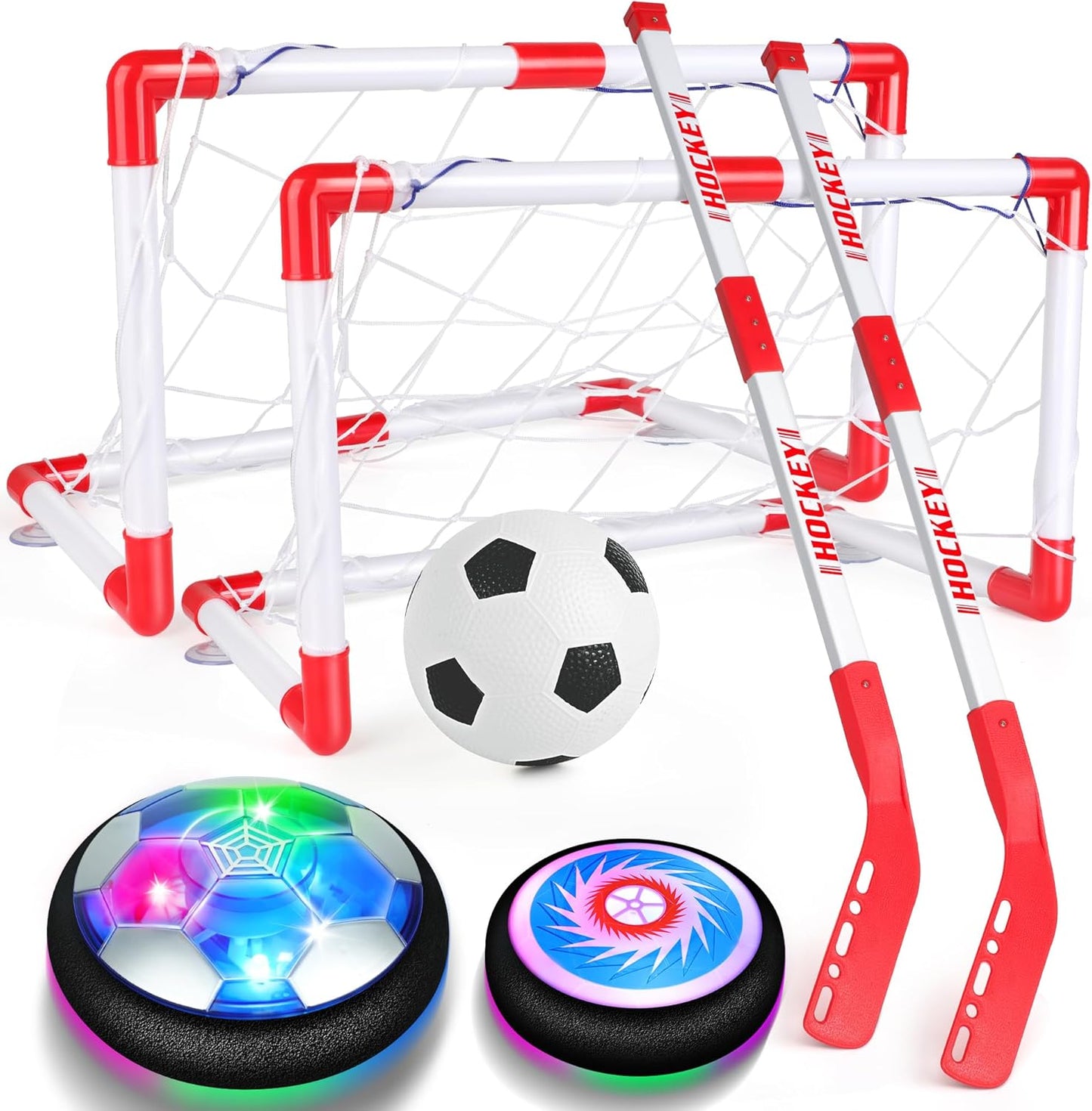 Helsort Hover Soccer & Hockey Set - LED Light Kids Game
