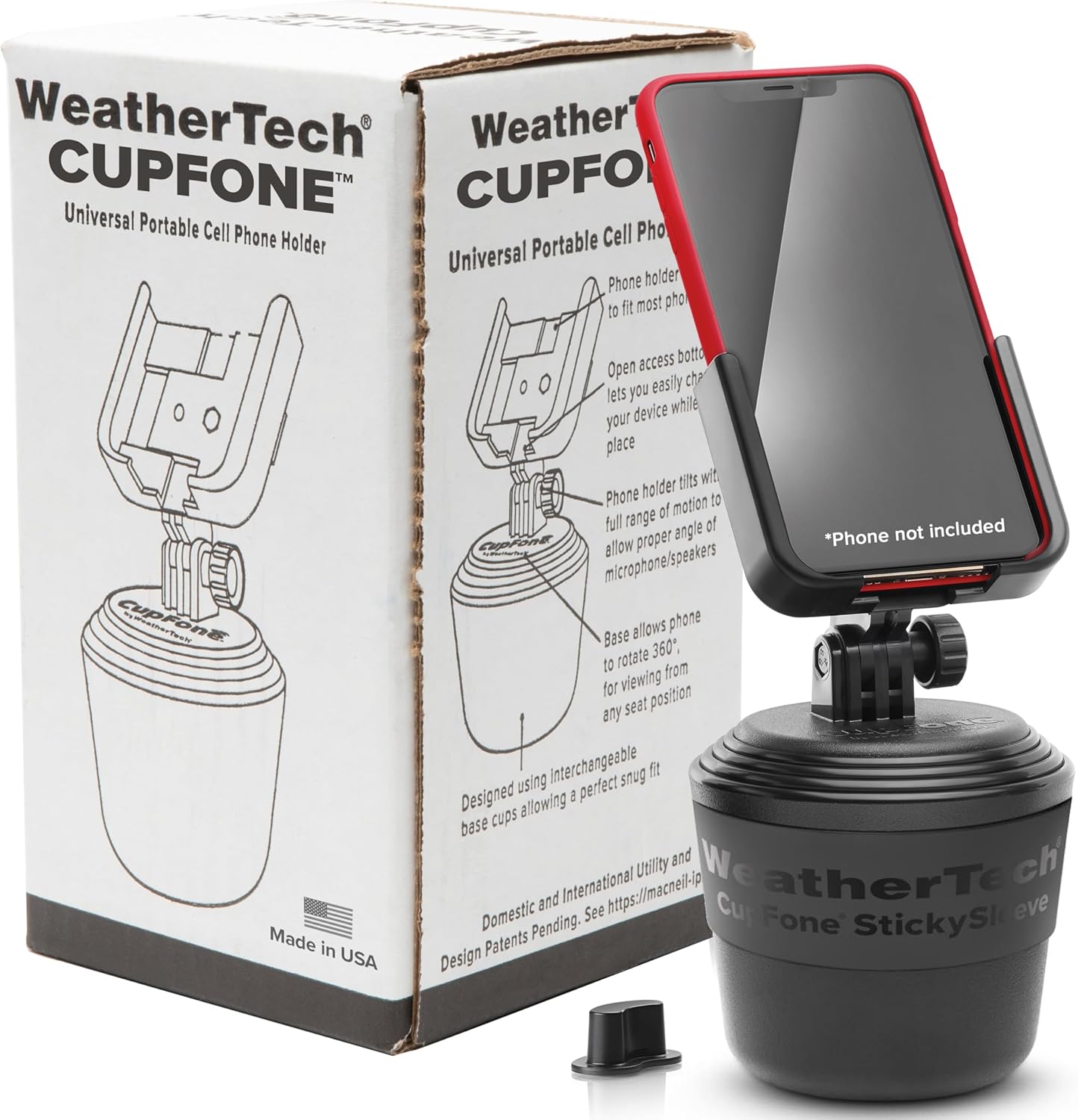 WeatherTech CupFone: Universal Cup Holder Phone Mount for Cars