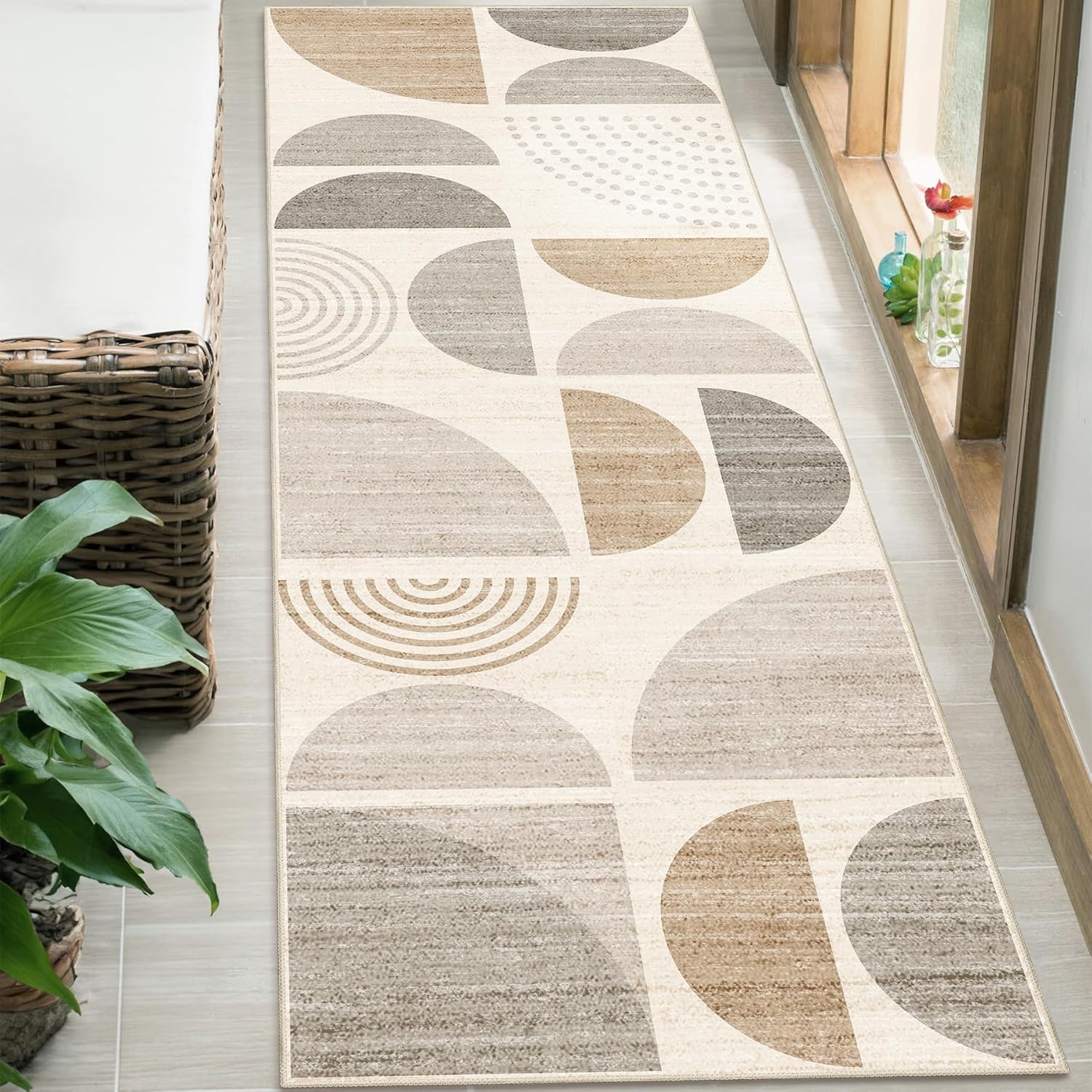 MUJOO Boho Runner Rug Washable 2x6 for Hallways and More