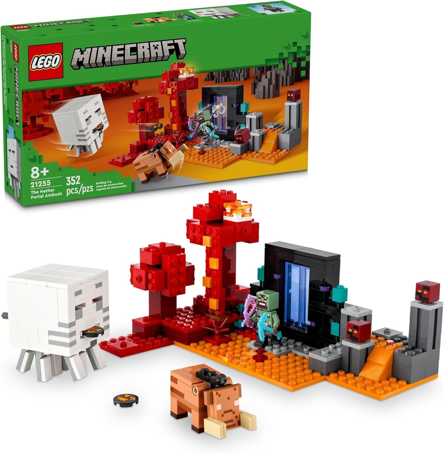LEGO Minecraft Nether Portal Ambush Adventure Set for Kids