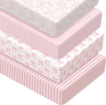 Crib Sheets 4 Pack for Standard Crib 52in x 28in - Soft Pink Set
