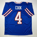 Autographed James Cook Buffalo Blue Football Jersey - Beckett BAS COA