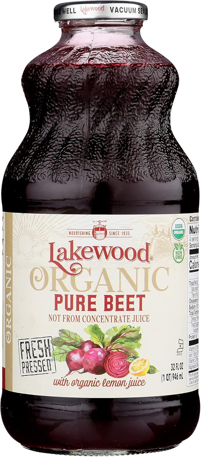 Lakewood Organic Pure Beet Fresh Pressed Beetroot Juice 32 Fl Oz