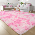 Keeko Fluffy Rainbow Area Rug for Girls Room - Soft 5x7 Shag